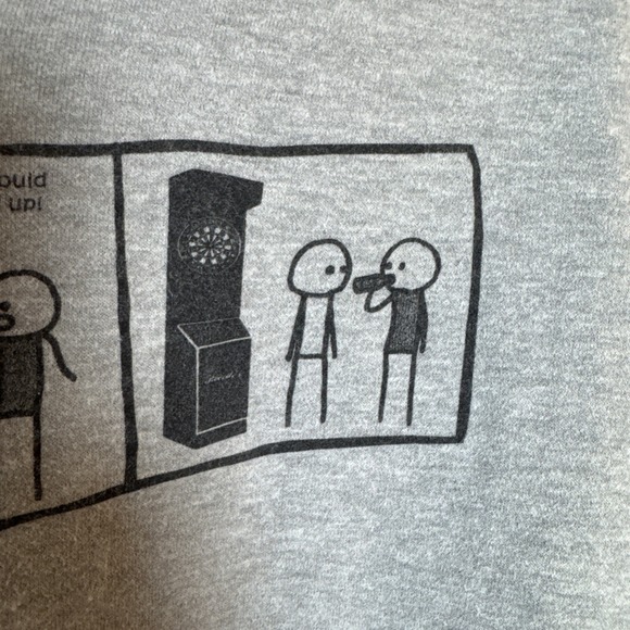 White Bear Clothing Co Mens XL Gray Funny Graphic Dart Board Hoodie Sleeve Print - Picture 3 of 11